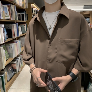 衬衫男韩版潮流短袖痞子帅气2023夏季新款ins宽松外套CY353-P36图片