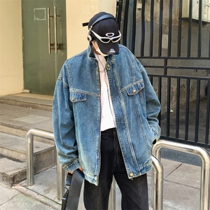 美式复古立领牛仔外套男秋季宽松男生短款百搭工装夹克JK1181-P88图片