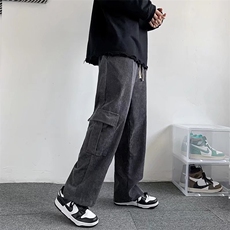新款长裤高街vibe裤子街头风拼接牛仔裤男宽松直筒裤N7025/P35，男装牛仔裤，星座506