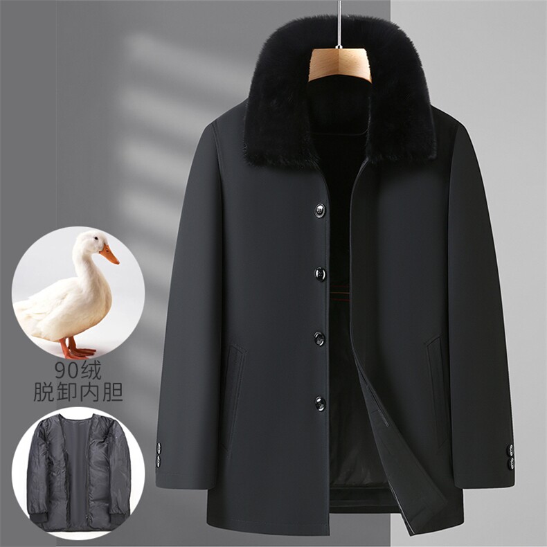 冬季中年男士加厚保暖羽绒服上衣新款可脱卸内胆外套CM1008-P235，男装羽绒服，星座1105-3