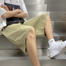 日系复古简约短裤男潮牌街头bf宽松阔腿休闲中性五分裤D908-P30，男装休闲裤，星座1008-1