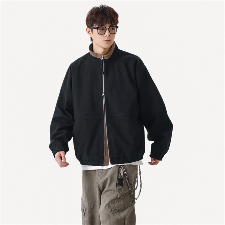 美式复古立领外套男士秋季新款休闲夹克JK02568-P86图片