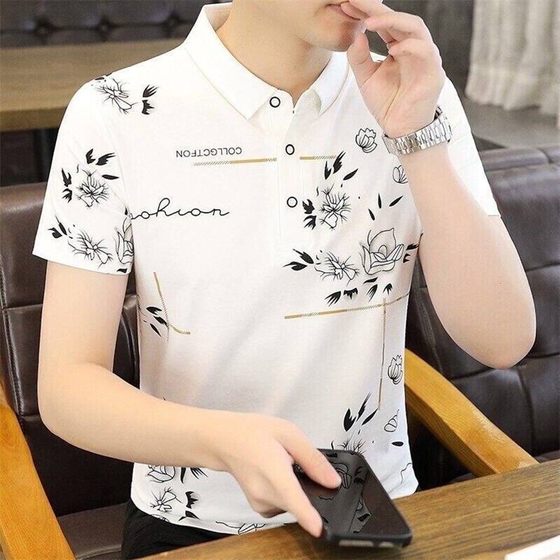 25015-P35春季休闲时尚T恤男短袖打底衫商务休闲修身短袖POLO衫，男装T恤，电商D310B-1