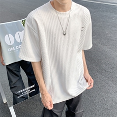 C397-P382024夏季新款慵懒风潮牌上衣圆领冰丝短袖T恤男现货，男装T恤，星座512-6