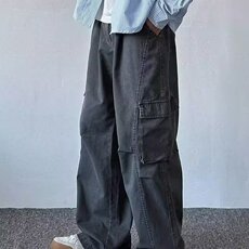 美式复古重磅潮牌工装裤男士春秋季日系多口袋宽松直筒休闲长裤子，男装工装外套，星座506A