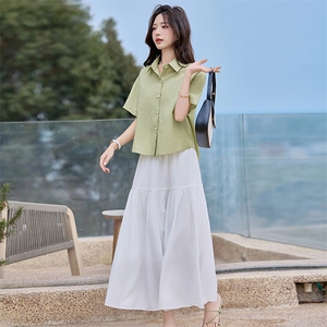 白色a字半身裙女2025夏装新款高腰超仙绝美垂坠感蕾丝边裙子图片