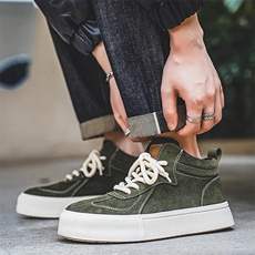 工装男鞋秋冬新款复古英伦街头美式高帮板鞋牛皮潮流百搭休闲鞋，男鞋工装鞋，电商A223