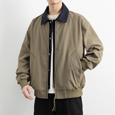 春季新款撞色拼接假两件翻领外套男休闲夹克JK02631-P80，男装夹克，星座308B-2