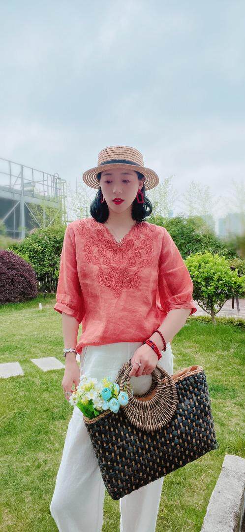 纯苎连衣裙小衫裤子裙子衬衣 时尚风 风淑女风休闲风，女装连衣裙，川哲