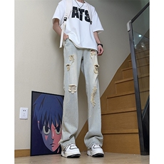 美式高街ins小众破洞牛仔裤货号K755P6578，男装牛仔裤，电商A063