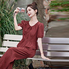 个性时尚潮流套装/2026年夏季休闲宽松优雅套装短袖，女装套装/套裙，兰菲阁