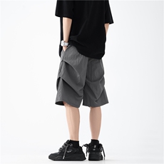 INS夏季新款多色透气速干褶皱设计宽松短裤B315-K24167-特p25控48，男装牛仔裤，电商B315