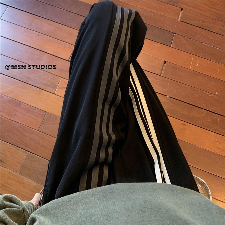 美式街头条纹运动裤男ins潮hiphop坠感直筒宽松休闲裤子1628-p40,男装休闲裤,星座1008