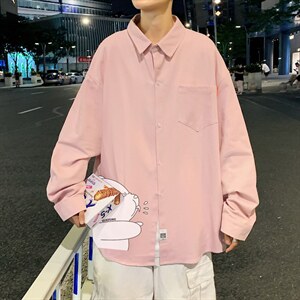 春季长袖衬衫男宽松港风衬衣男外套男CSCS281-P35，男装衬衫，电商B371