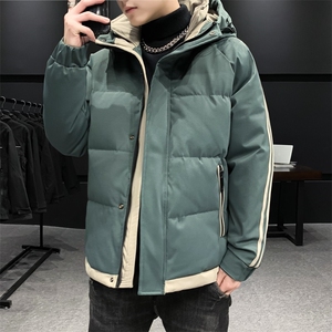 冬季男潮牌加厚保暖韩版帅气两道杠连帽羽绒服外套HOZ01-P170图片