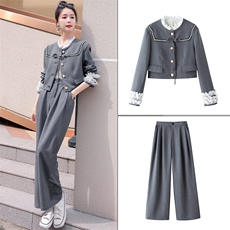 高级感小香风套装阔腿裤两件套2025新款女春秋网红炸街时尚洋气，女装套装/套裙，韩蜜菓