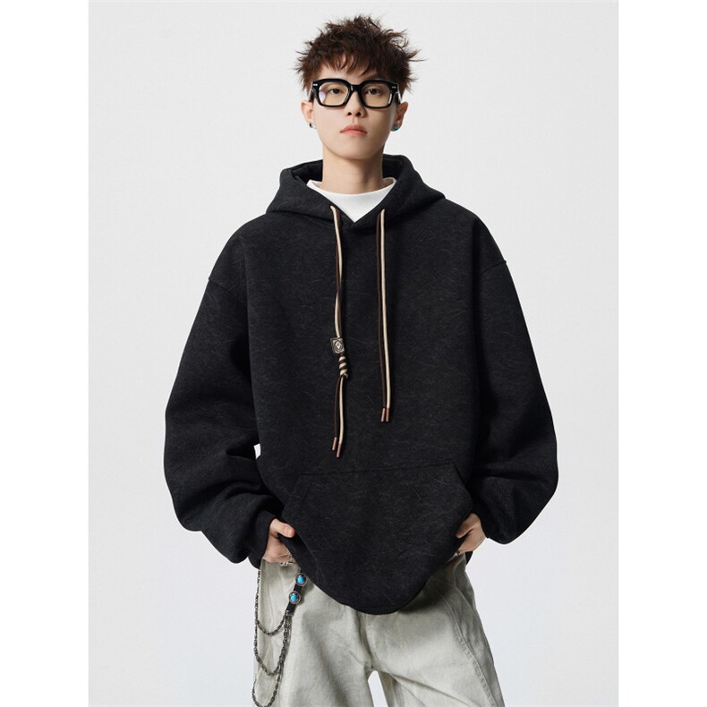 春季重磅高品质纯色砂洗做旧连帽卫衣JF20-特P62控98加绒P66控108，男装卫衣，电商A422-1