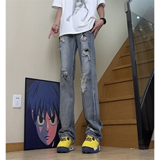 美式高街ins小众破洞牛仔裤货号K755P6578，男装牛仔裤，电商A063