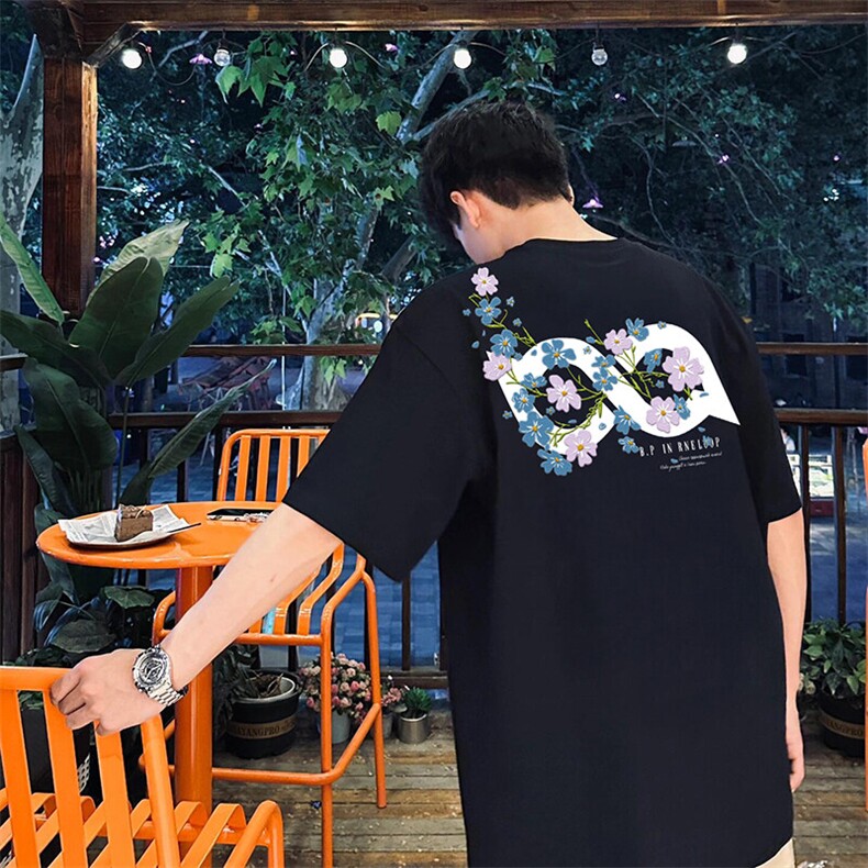 万针全刺绣解构设计260克重磅双纱纯棉高品质美式高街短袖T恤特39，男装T恤，电商A486