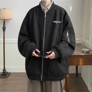 23秋款美式复古麂皮绒飞行棒球服男女夹克外套JF3301-P80控108图片