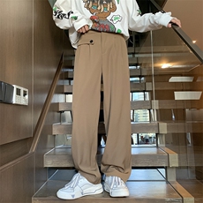潮牌oversize宽松休闲阔腿长裤秋季原宿风垂感西装裤男K7406-P40，男装休闲裤，星座512-4