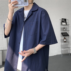 8XL-M亚麻短袖衬衫男夏薄款宽松休闲百搭大码半袖衬衣DC28002P50图片