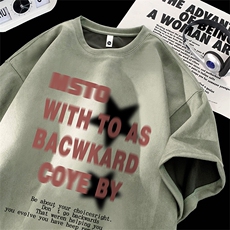 可设48小时发货支持抖音得物来样二开240克重磅美式麂皮绒短袖t恤，男装T恤，电商A486-1