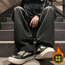 牛仔裤男直筒大码抽绳裤子加绒加厚KJ8568-特P48/常规K8471-特P38，男装牛仔裤，电商A007