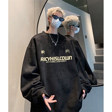 抖音得物供货提供视频秋冬重磅美式麂皮绒圆领卫衣JY301，男装卫衣，电商A486