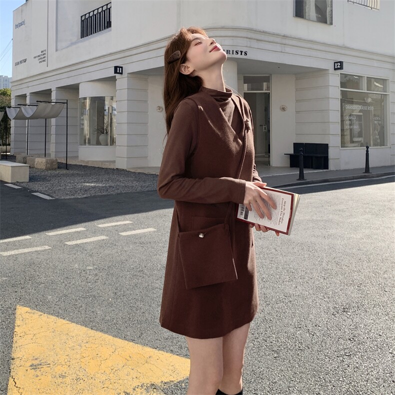 韩系高级感呢料马甲+针织打底套装女2026春装新款两件套裙,女装套装/套裙,魅影