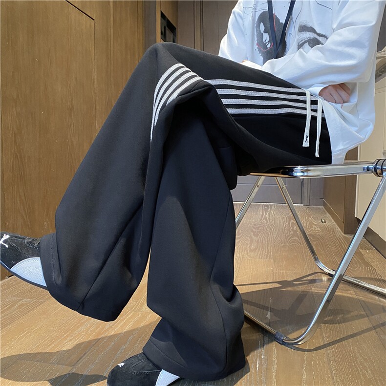 春季新款美式运动斜杠条纹宽松休闲卫裤B315-K25613-特p40控78图片
