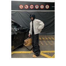 冬季美式解构弧形设计感小众飞行员棉服机车夹克男加厚棒球服棉衣，男装夹克，四季星座505