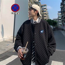 华夫格棒球服2023春秋季韩版宽松字母百搭潮流夹克W5437-P52，男装夹克，星座512-2