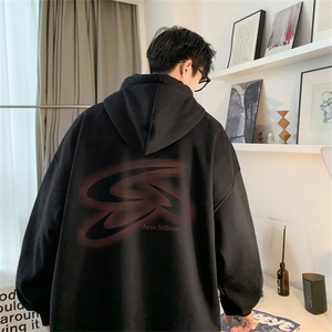 抖音品质 秋季320G华棉男士连帽大码印花卫衣WYH2482-P45控68图片