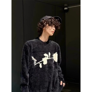 慵懒风痞帅仿水貂毛毛衣宽松潮牌美式复古针织衫 MY344 特P55图片