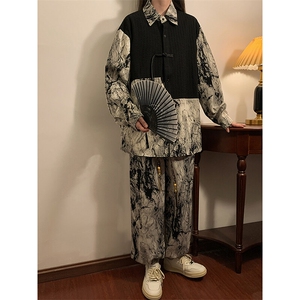 1新中式长袖套装TZ88797P90衬衫CS88799P45控78裤子88798P45控68图片