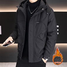 加棉加厚外套男士休闲连帽夹克潮流时尚男棉衣NM7932-P110，男装夹克，星座310B-3
