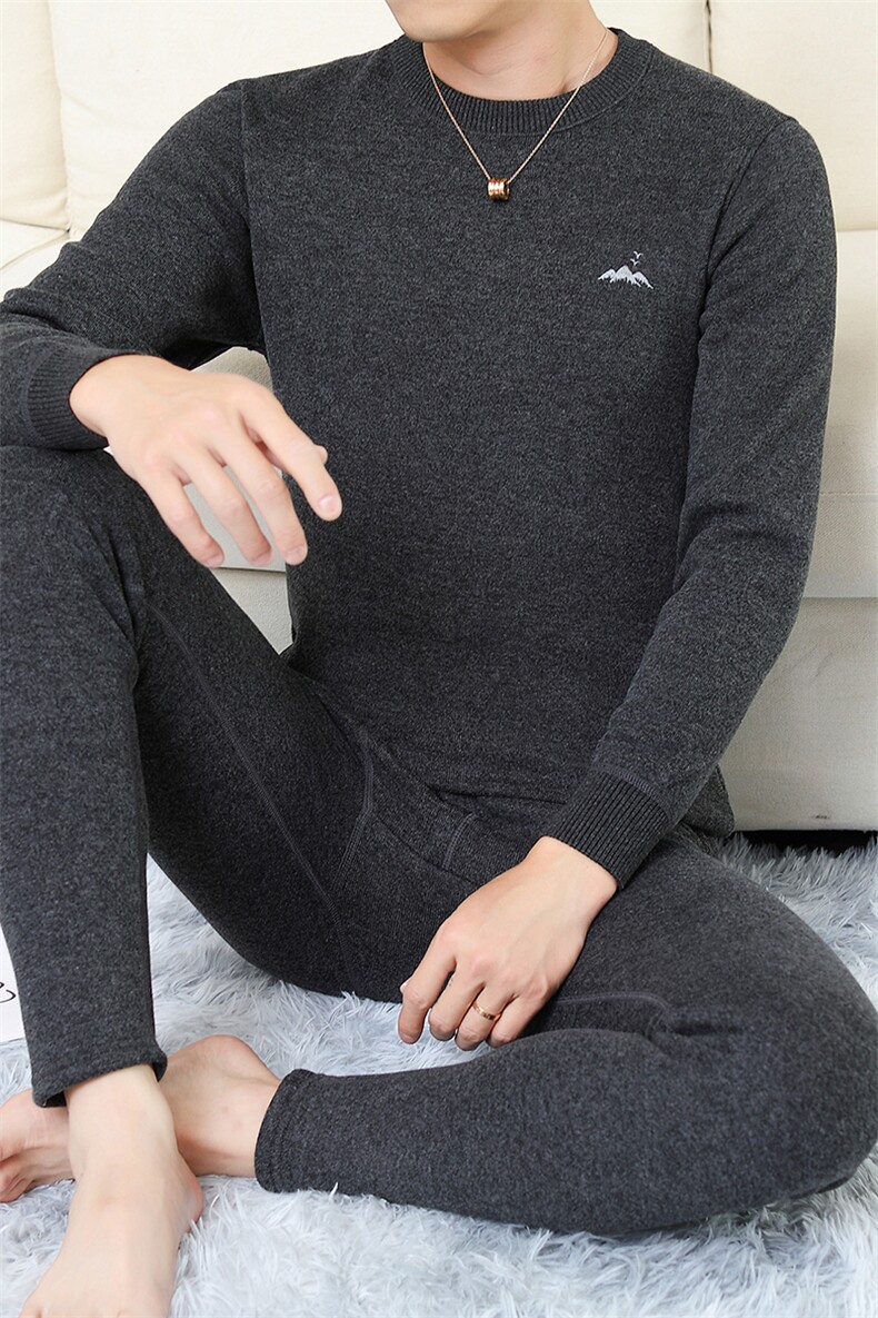 保暖内衣男士秋衣秋裤加绒加厚特厚中老年防寒套装TZ8003-P80,男装棉衣,星座310B-3