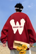 ！直播品质重磅宽松大码港风W印花圆领卫衣WY105-特p28，男装卫衣，星座508（原C305）