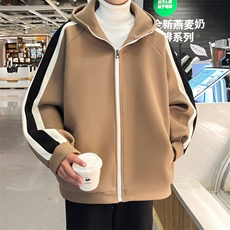 男装呢料夹克23秋冬新款毛呢大衣男生连帽外套XZ514-2-F595-P125，男装夹克，星座514-2(原B239)
