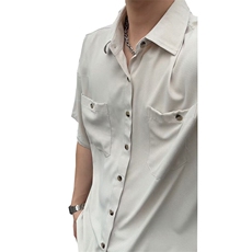 美式ins高街冰丝宽松短袖衬衣货号CY25157P4068，男装衬衫，电商A063