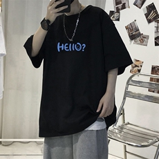 T02情侣中性休闲宽松半截袖圆领短袖T恤学生青少年文艺TEE大码潮，男装T恤，星座115A(原星座507）