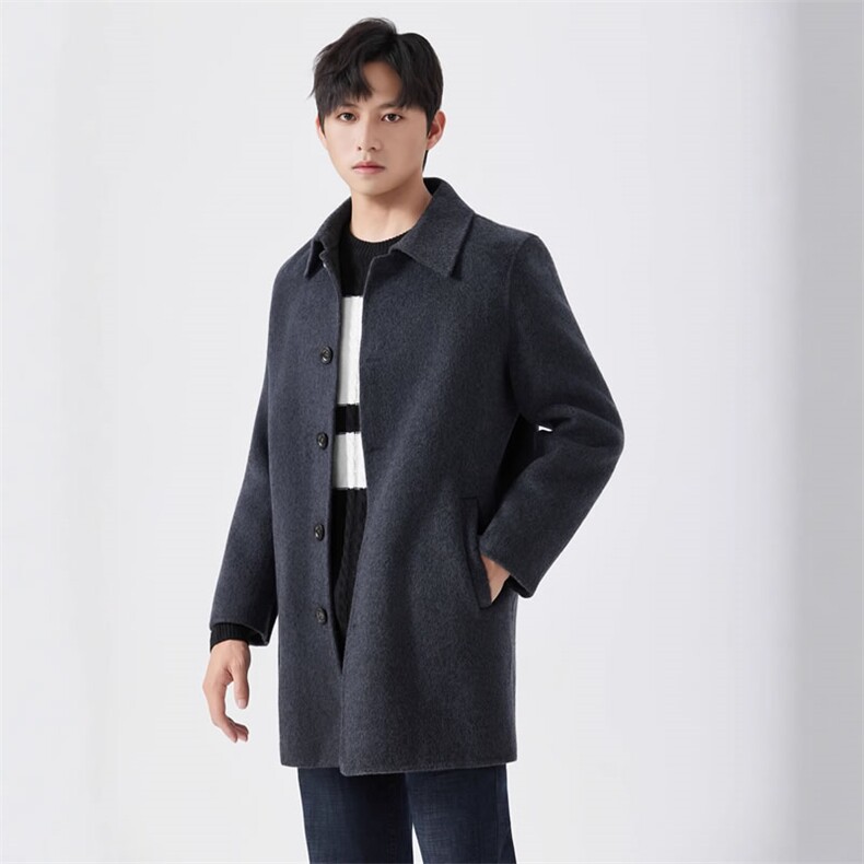 2025年秋季男士时尚潮流大衣，男装毛呢大衣，阿吉丽克