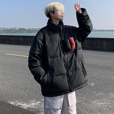 PU皮棉衣男冬季新款港风立领宽松休闲棉服学生面包服MF8603-P85，男装棉衣，星座214-3