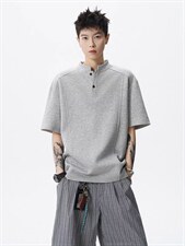 网图-高街痞帅夏季POLO衫正肩拼接男装短袖T恤大码上衣S430-特28，男装T恤，电商A233-1