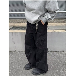 美式复古高街多口袋工装裤男潮牌宽松直筒百搭阔腿拖地裤子图片