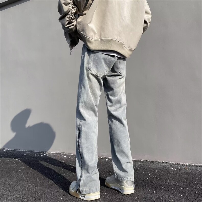 美式高街设计感拉链牛仔裤男小众hiphop潮做旧水洗长裤N0322-p55,男装牛仔裤,星座1008