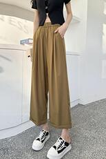 面膜冰丝速干八九分裤女夏防晒高腰休闲小个子凉凉阔腿裤，女装休闲裤，梦白服饰厂