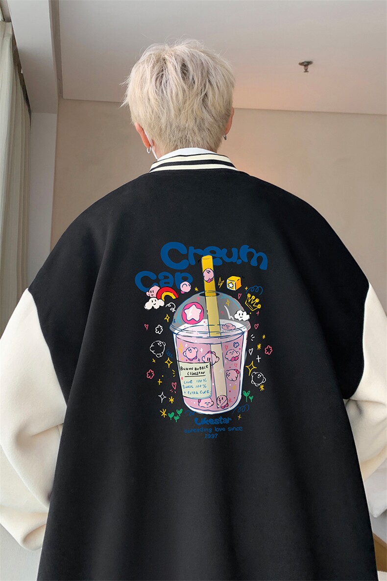 摇粒绒棒球服男大码开衫卫衣男夹克BF86332-P65,男装夹克,电商A040
