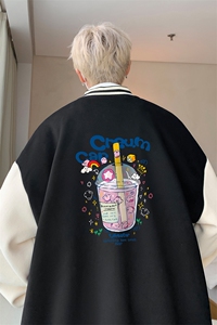 摇粒绒棒球服男大码开衫卫衣男夹克 BF86332-P65图片
